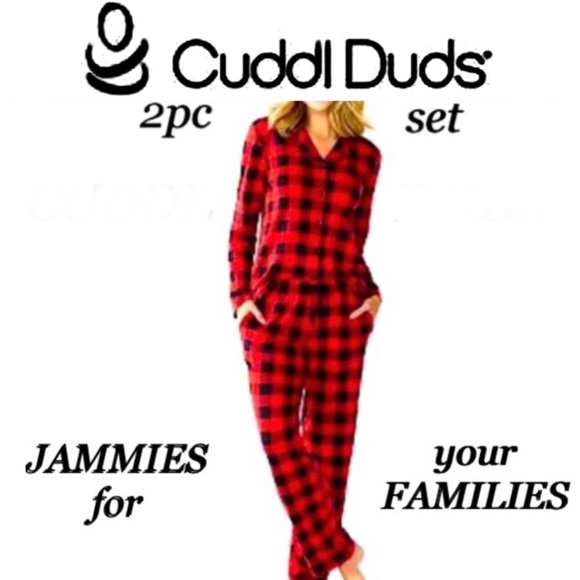 ♥️CUDDL DUDS Jammies For Your Families Buffalo Check 2pc Pajama set size L NWT - Picture 13 of 13